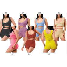 Load image into Gallery viewer, LUXURY KNIT WAIST TIED CROP TOP &amp; SHORT SET
