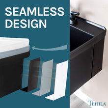 Load image into Gallery viewer, Tehila Standard Wall-Mounted Black Utility Sink with Black Finish Pull-Out Faucet
