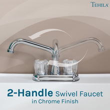 Load image into Gallery viewer, Tehila Standard Freestanding White Utility Sink with Chrome Finish Double Knob Utility Faucet
