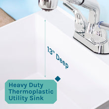 Cargar imagen en el visor de la galería, Tehila Standard Freestanding White Utility Sink with Chrome Finish Pull-Out Faucet
