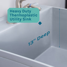 Load image into Gallery viewer, Tehila Standard Freestanding Grey Utility Sink with Stainless Steel Finish Pull-Out Faucet
