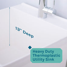 Load image into Gallery viewer, Tehila Standard Freestanding White Utility Sink with Chrome Finish High-Arc Pull-Down Faucet
