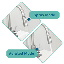 Load image into Gallery viewer, Tehila Standard Freestanding White Utility Sink with Stainless Steel Finish High-Arc Pull-Down Faucet
