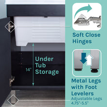 Load image into Gallery viewer, Tehila Black Vanity Cabinet and White Utility Sink with Black Finish Pull-Out Faucet
