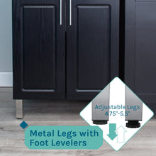 Load image into Gallery viewer, Tehila Black Vanity Cabinet and White Utility Sink with Black Finish High-Arc Coil Pull-Down Faucet
