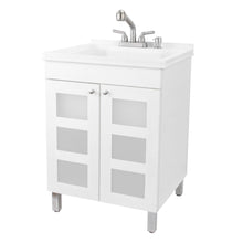 Cargar imagen en el visor de la galería, Tehila White Vanity Cabinet and White Utility Sink with Stainless Steel Finish Pull-Out Faucet
