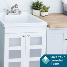 Cargar imagen en el visor de la galería, Tehila White Vanity Cabinet and White Utility Sink with Stainless Steel Finish Pull-Out Faucet
