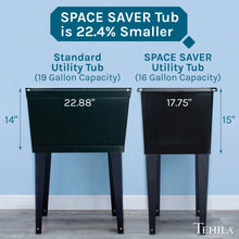 Cargar imagen en el visor de la galería, Tehila Space Saver Freestanding Black Utility Sink with Black Finish Low-Profile Pull-Down Faucet
