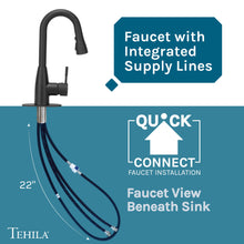 Cargar imagen en el visor de la galería, Tehila Space Saver Freestanding Grey Utility Sink with Black Finish Low-Profile Pull-Down Faucet
