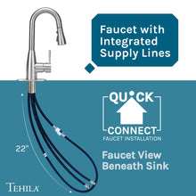 Cargar imagen en el visor de la galería, Tehila Space Saver Freestanding Grey Utility Sink with Stainless Steel Finish Low-Profile Pull-Down Faucet
