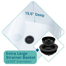 Load image into Gallery viewer, Tehila Luxe Freestanding White Utility Sink with Black Finish High-Arc Coil Pull-Down Faucet
