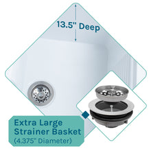 Load image into Gallery viewer, Tehila Luxe Freestanding White Utility Sink with Stainless Steel Finish High-Arc Coil Pull-Down Faucet
