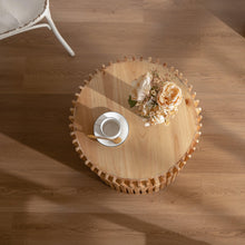 Carregar imagem no visualizador da galeria, Retro Fashion Style Cylindrical MDF Coffee Table with Vertical Texture Relief Design, Suitable for Living Room, Office and Dining Room
