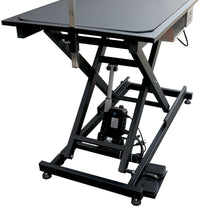 Load image into Gallery viewer, electric pet grooming table, 110V/220V professional groomer recommend super Deluxe electric pet grooming table, 110V/220V professional groomer recommend height adjust from 8 up to 36inch BLACK COLOR
