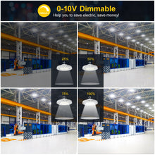 Cargar imagen en el visor de la galería, 240W UFO LED High Bay Light with 33,600 Lumens, 5000K Daylight White, for Warehouse, Factory, and Other Industrial Applications
