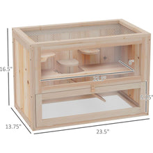 Cargar imagen en el visor de la galería, 2-Level Hamster Cage Mice and Rat House, Small Animal Habitat for Guinea Pigs, Chinchillas with Openable Top, Front Door, Shelf and Ladder
