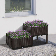Load image into Gallery viewer, 2 Piece Raised Garden Bed with Legs, Self-Watering Planter Box Raised Bed to Grow Flowers, Herbs &amp; Vegetables, Gray
