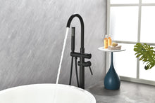 Cargar imagen en el visor de la galería, Mount Bathtub Faucet Freestanding Tub Filler Matte Black Standing High Flow Shower Faucets with Handheld Shower Mixer Taps Swivel Spout
