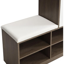 Cargar imagen en el visor de la galería, 2-in-1 Shoe Storage Bench &amp; Shoe Cabinets , Multi-functional Shoe Rack with Padded Seat, Versatile Shoe Storage Solution with Adjustable Shelves for Hallway, White
