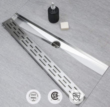 Load image into Gallery viewer, SaniteModar Linear Shower Drain, High Flow Rate Removable Grate Shower Drain 32 inch,Brushed 304 Stainless Steel Linear Drain with Hair Strainer,
