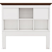 Cargar imagen en el visor de la galería, 2 Pieces Wooden Captain Bedroom Set Full Bed with Trundle and Nightstand, White+Walnut
