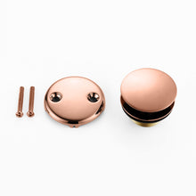 Load image into Gallery viewer, Tip-Toe Tub Trim Set with Two-Hole Overflow Faceplate, Replacement Bath Drain Trim Kit with 2-Hole Overflow Faceplate and Universal Fine/Coarse Thread 7 finishing colors available
