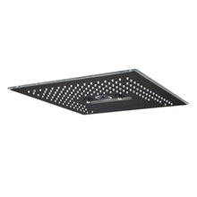 Load image into Gallery viewer, Flushed Mounted Matte Black 16&#39;&#39; x 16&#39;&#39; Shower Head: Featuring 64 LED Lights, Music, Rainfall, Waterfall, Mist, 360 Degrees Rotation, and Hydro Jet Technology
