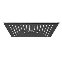 Load image into Gallery viewer, Flushed Mounted Matte Black 16&#39;&#39; x 16&#39;&#39; Shower Head: Featuring 64 LED Lights, Music, Rainfall, Waterfall, Mist, 360 Degrees Rotation, and Hydro Jet Technology
