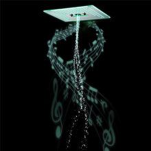 Load image into Gallery viewer, Flushed Mounted Brushed Nickel 16&#39;&#39; x 16&#39;&#39; Shower Head: Featuring 64 LED Lights, Music, Rainfall, Waterfall, Mist, 360 Degrees Rotation, and Hydro Jet Technology
