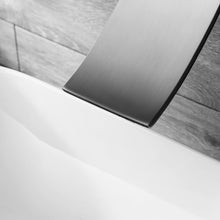 Carregar imagem no visualizador da galeria, Brushed Nickel Wall Mount Waterfall Bathroom Sink Faucet with Overflow Brass Pop-Up Drain
