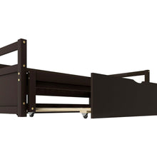 Carregar imagem no visualizador da galeria, Extending Daybed with Trundle, Wooden Daybed with Trundle, Espresso
