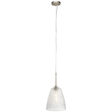Load image into Gallery viewer, Kichler Brushed Nickel Transitional Clear Glass Cone Mini Pendant Light Item #1048247
