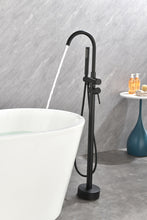 Cargar imagen en el visor de la galería, Mount Bathtub Faucet Freestanding Tub Filler Matte Black Standing High Flow Shower Faucets with Handheld Shower Mixer Taps Swivel Spout
