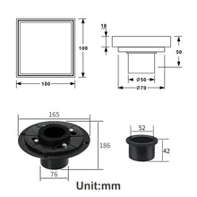 Load image into Gallery viewer, Oil rubbered bronze brass shower drain 4 or 8 inch  with ABS base
