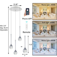 Load image into Gallery viewer, HAIXIANG Mini Chandeliers 3-Lights Modern Chrome Light Pendant Lights
