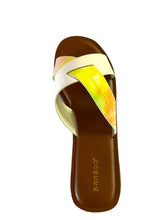Load image into Gallery viewer, Bamboo Finest-17 Slip on Women&#39;s Cross Strap Sandals in Pink
