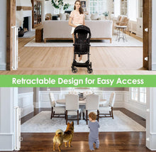 Carregar imagem no visualizador da galeria, Bingguz 90 Inch Extra Wide Baby Gate for Large Openings Retractable Baby Gates for Doorways Long Baby Gates Indoor Extra Long Pet Gates for Dogs Extra
