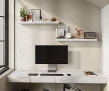 Load image into Gallery viewer, BAMEOS Floating Shelf,Wall Shelf, Decor Wall Mounted Shelves, Hanging Shelf Set for Bathroom Kitchen Living, Kitchen, Room Bedroom Storage White

