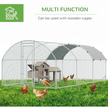 Carregar imagem no visualizador da galeria, Large Chicken Coop Metal Chicken Run with Waterproof and Anti-UV Cover, Dome Shaped Walk-in Fence Cage Hen House for Outdoor and Yard Farm Use, 1&quot; Tube Diameter, 9.2&#39; x 18.7&#39; x 6.5&#39;
