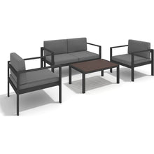Carregar imagem no visualizador da galeria, Aluminum Modern 4 Piece Sofa Seating Group For Patio Garden Outdoor
