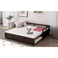 Carregar imagem no visualizador da galeria, Extending Daybed with Trundle, Wooden Daybed with Trundle, Espresso
