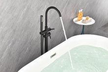 Cargar imagen en el visor de la galería, Mount Bathtub Faucet Freestanding Tub Filler Matte Black Standing High Flow Shower Faucets with Handheld Shower Mixer Taps Swivel Spout
