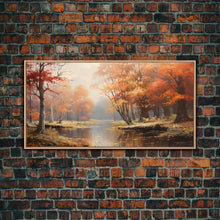 Carregar imagem no visualizador da galeria, Beautiful Fall Landscape Painting Framed Canvas Print, Fall Decor, Thanksgiving Decor, Autumn Decor, Home Decor, Fall Decorations
