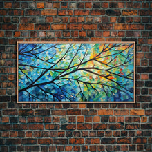 Carregar imagem no visualizador da galeria, Beautiful Impasto Style Tree Branch&amp; Leaves Canvas Print, Framed Wall Art, Above Sofa Art, Air BNB Decor, Framed Wall Decor, Centerpiece Art
