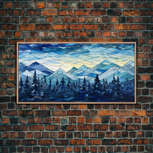 Carregar imagem no visualizador da galeria, Abstract Wall Art, Winter Wall Art, Mosaic Wall Art, Nature Art Print, Canvas Print, Wall Hanging, Landscape Art, Camper Wall Decor
