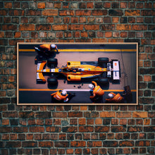 Carregar imagem no visualizador da galeria, Formula 1 canvas wall art, Car racing art, F1 Pit Stop framed canvas print, Racing car gift Formula 1 wall decor poster
