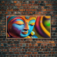 Load image into Gallery viewer, Colorful Buddha Canvas Wall Art, Framed Canvas Print, Buddhism Print, Yoga, Zen Wall Art, Buddha Decor
