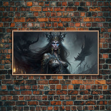 Load image into Gallery viewer, Hel, Goddess of Death, Framed Canvas Print, Norse Mythology Fantasy Art, Framed Canvas Print
