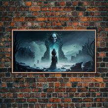 Load image into Gallery viewer, Doorway to Niflheim, Land of Mist and the Dead, Norse Mythology Fantasy Art, Framed Canvas Print, Fantasy Decor
