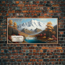 Cargar imagen en el visor de la galería, Regal Mountain, Travel Poster Wall Art, Framed Canvas Print, American Mountains, Mountain Landscape Painting, Wrangell Mountains Alaska
